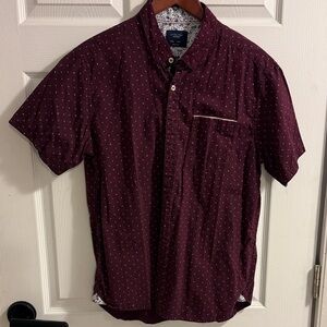 Level Ten Men's Maroon Button Down Shirt L